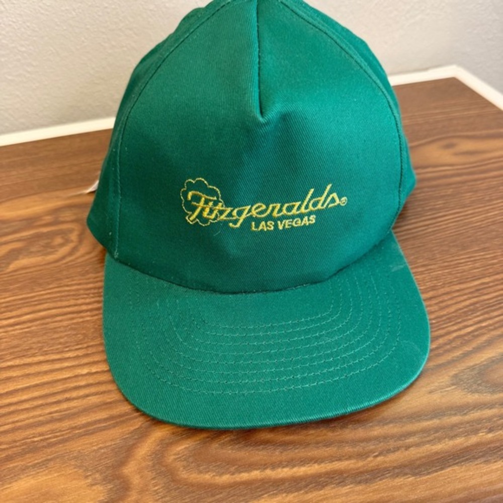 Vintage Fitzgeralds Las Vegas Snapback Hat Green KC Brand‎ Casino Cap 90s